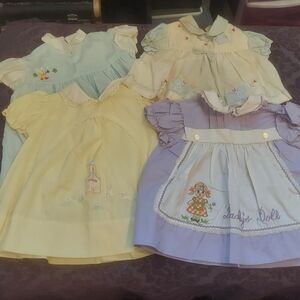 Vintage Baby Dresses Set in Pastel Colors